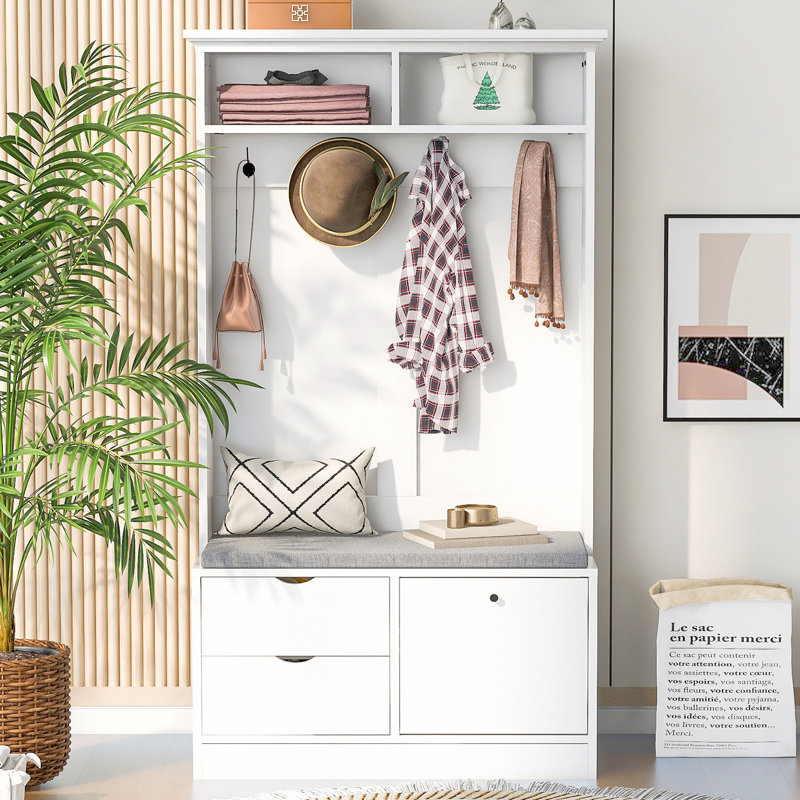 Red Barrel Studio® Arrowyn Hall Tree 40.73'' Wide with Bench and Shoe